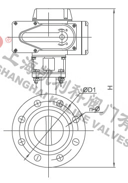 D941X不銹鋼電動法蘭蝶閥外形結(jié)構(gòu)圖
